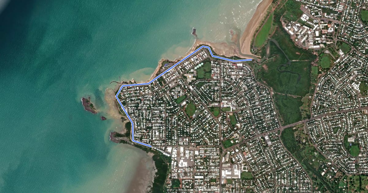 Маршрут Foreshore Path на спутниковом снимке