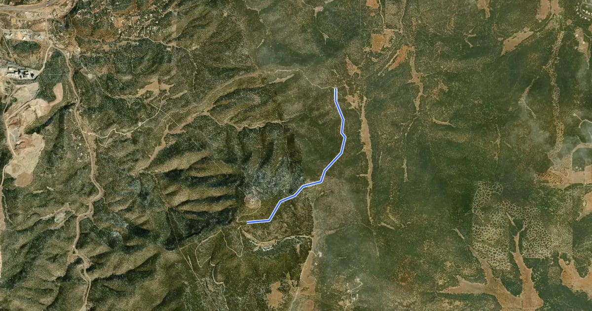Маршрут Forest Service Road 13 на спутниковом снимке