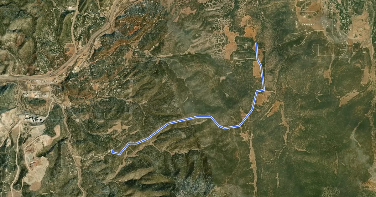 Маршрут Forest Service Road 462 на спутниковом снимке