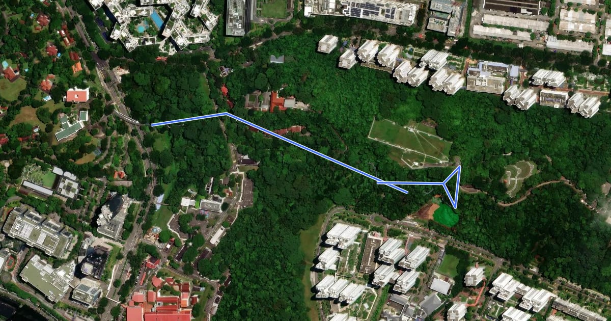 Маршрут Forest Walk на спутниковом снимке