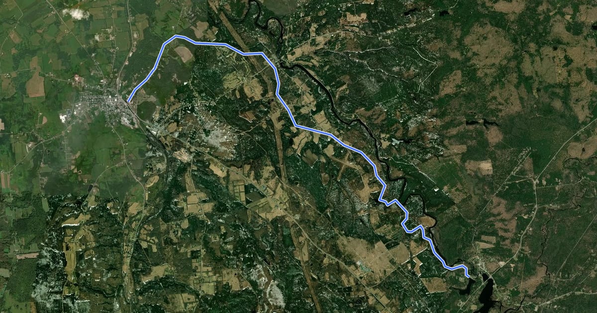 Маршрут Forestport Feeder Canal Towpath на спутниковом снимке