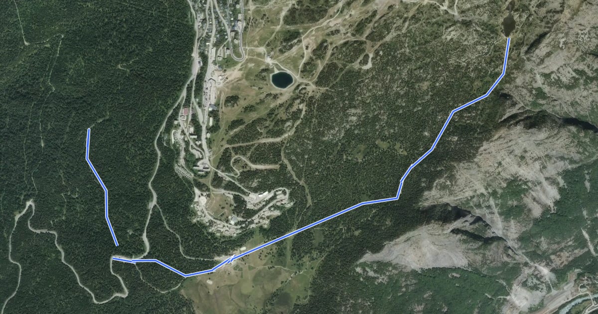 Маршрут Forets et Lacs d'Uriage à Chamrousse на спутниковом снимке