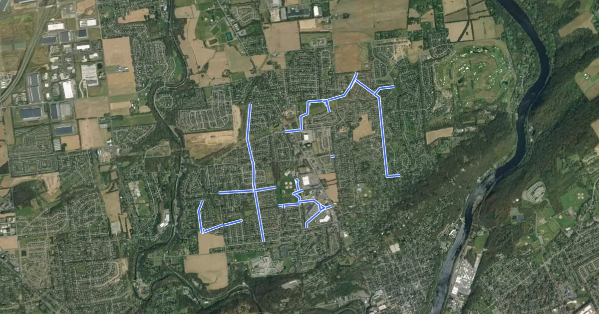 Маршрут Forks Township Trail System на спутниковом снимке