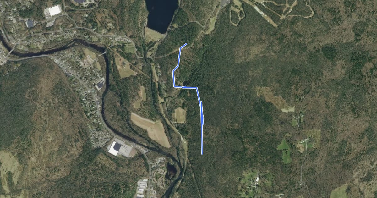 Маршрут Former Tunxis Trail на спутниковом снимке