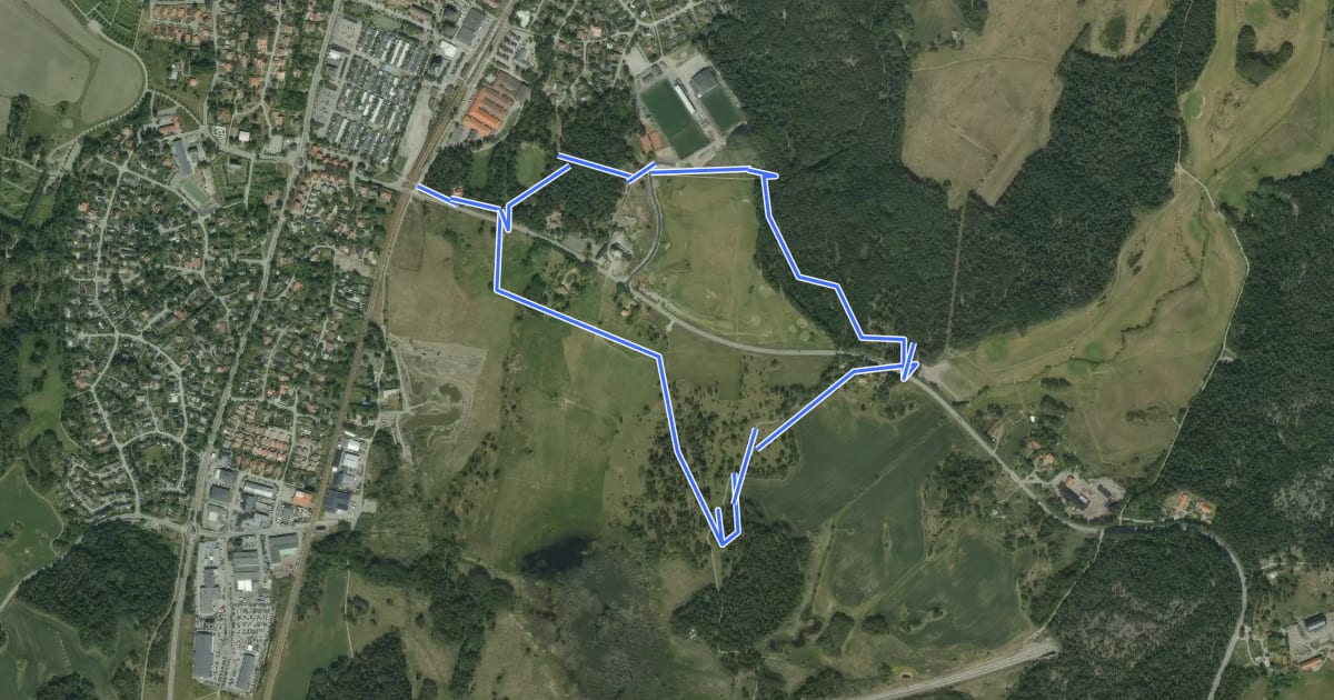 Маршрут Forn- och naturstigen vid Täby prästgård на спутниковом снимке