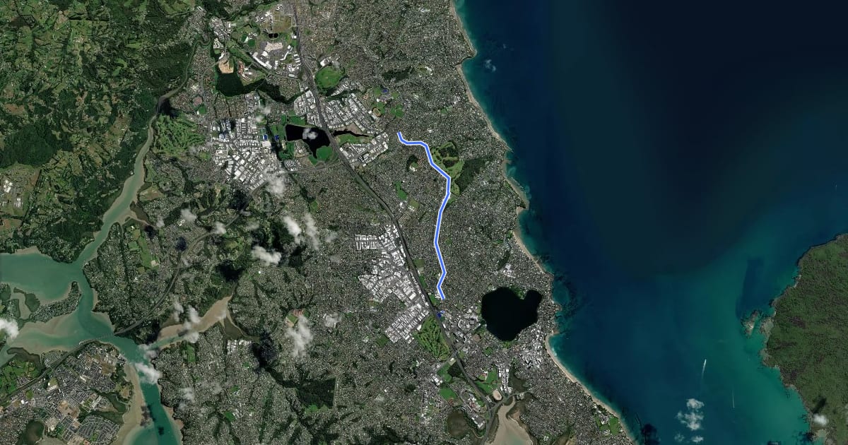 Маршрут Forrest Hill/ECB Shared Path на спутниковом снимке