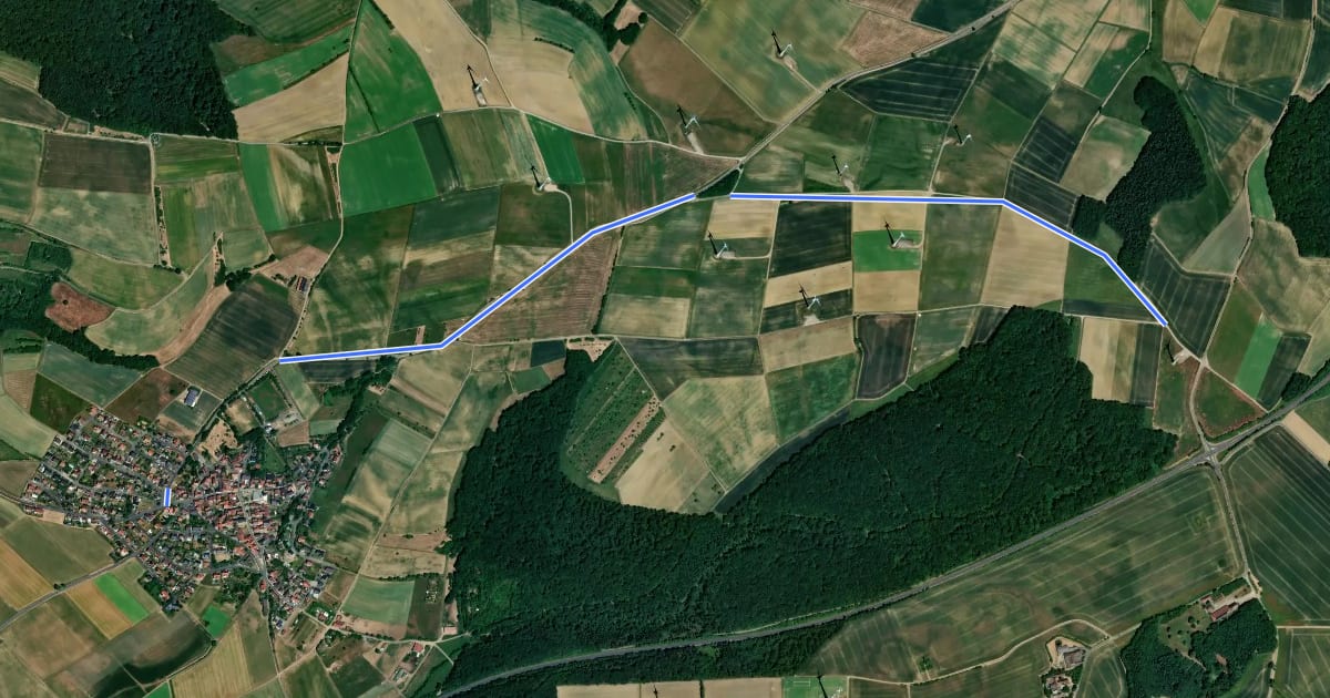 Маршрут Forst - Waldsachsen на спутниковом снимке