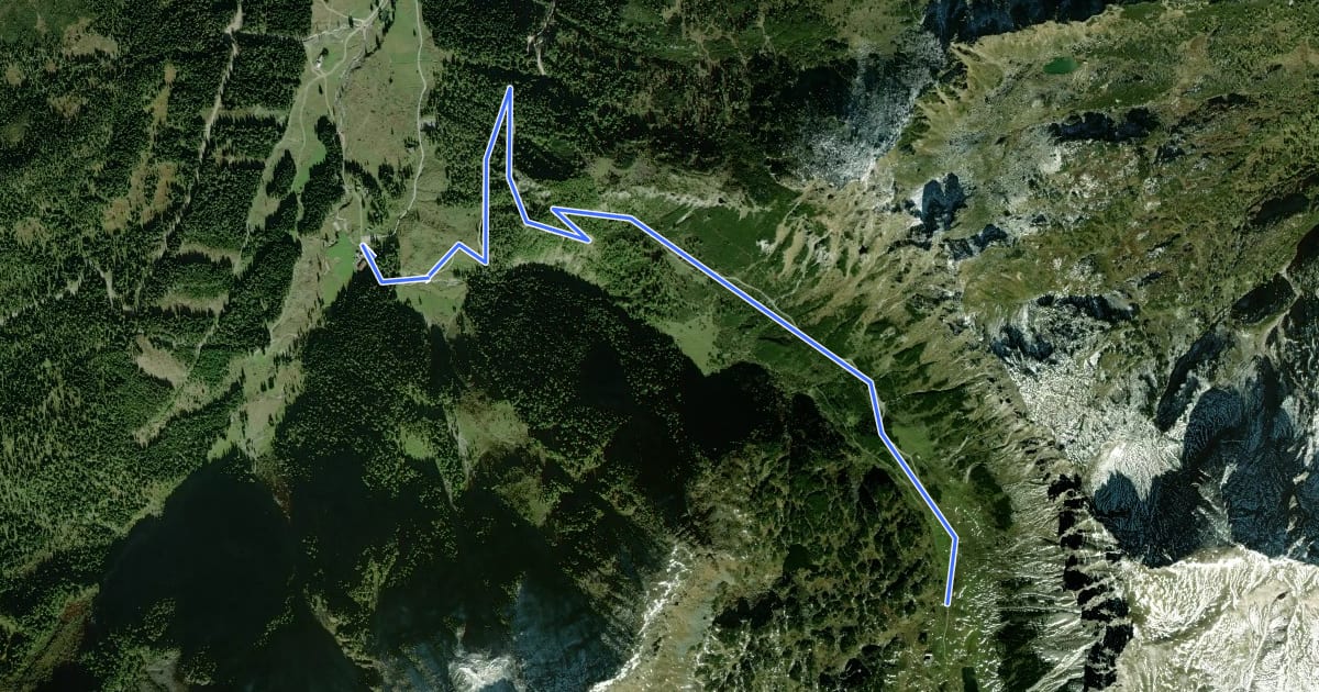 Маршрут Forstauwinkl Route Variante Oberhüttensee на спутниковом снимке