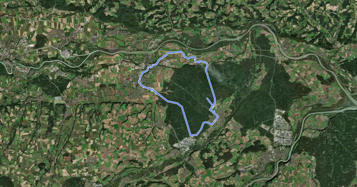 Маршрут Forstrundweg на спутниковом снимке