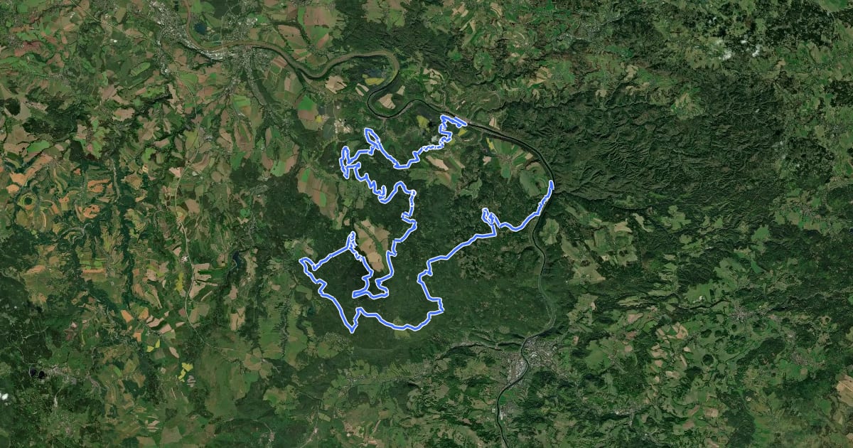 Маршрут Forststeig Elbsandstein на спутниковом снимке
