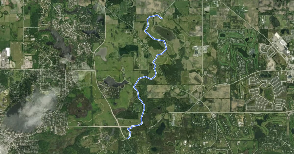 Маршрут Fort Hill Trail на спутниковом снимке