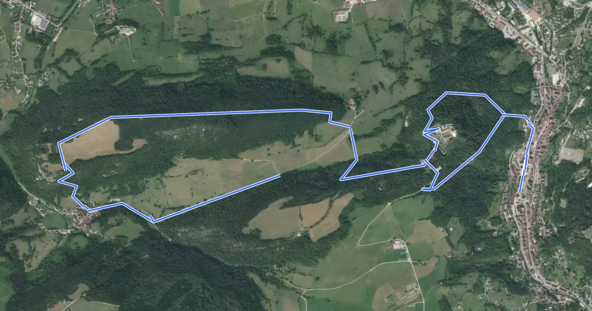 Маршрут Fort Saint-André & Croix de Pretin на спутниковом снимке