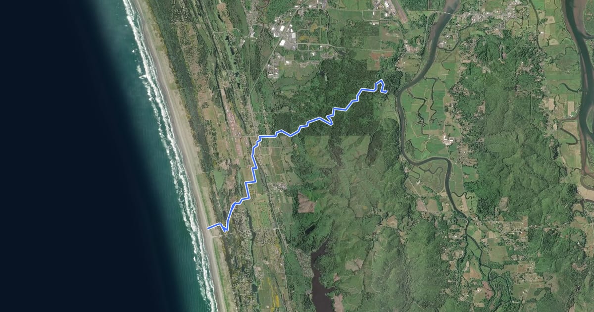 Маршрут Fort to Sea Trail на спутниковом снимке
