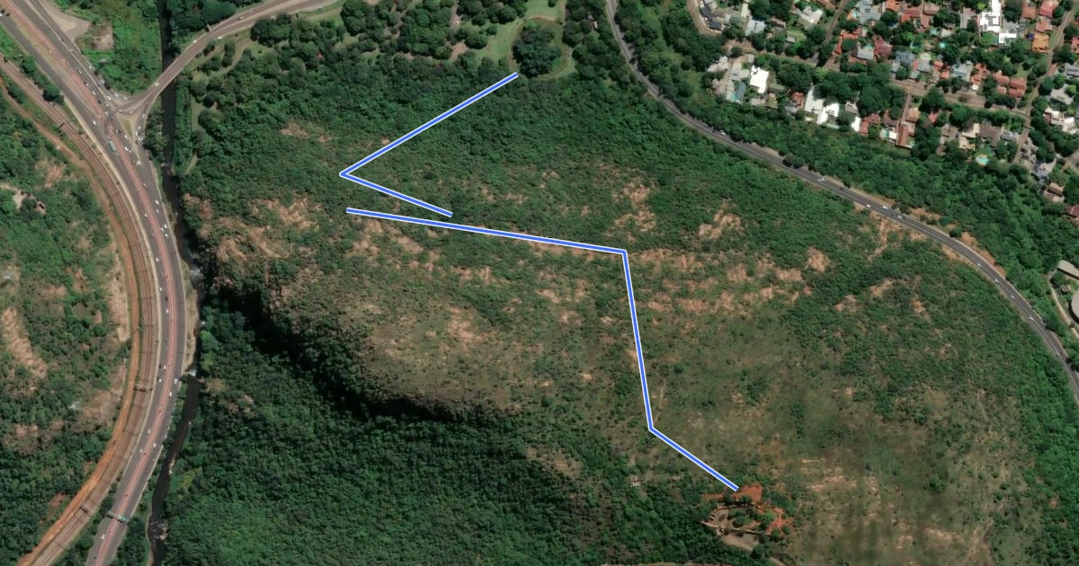 Маршрут Fort towards Waterfall and Cave Trail на спутниковом снимке