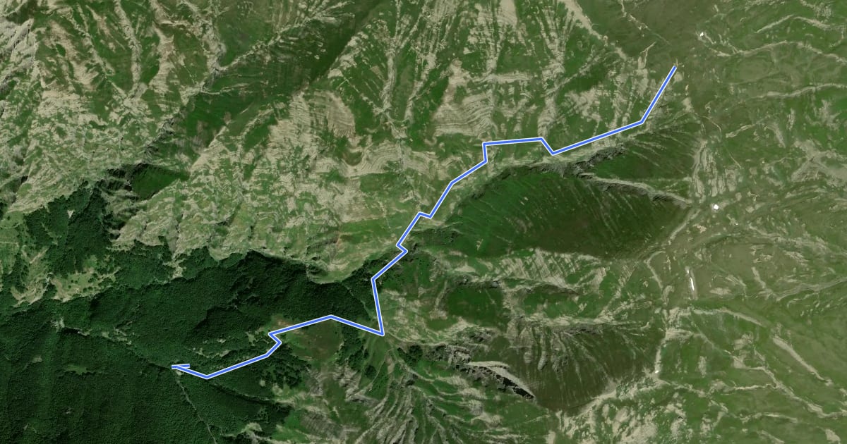 Маршрут Fosso il Gorzano (bivio 300) - Sella della Solagna (bivio 301) на спутниковом снимке