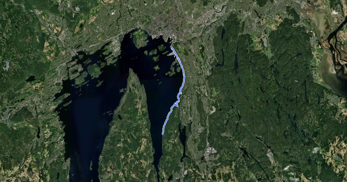 Маршрут Fottur Mosseveien - Ingjerstrand на спутниковом снимке