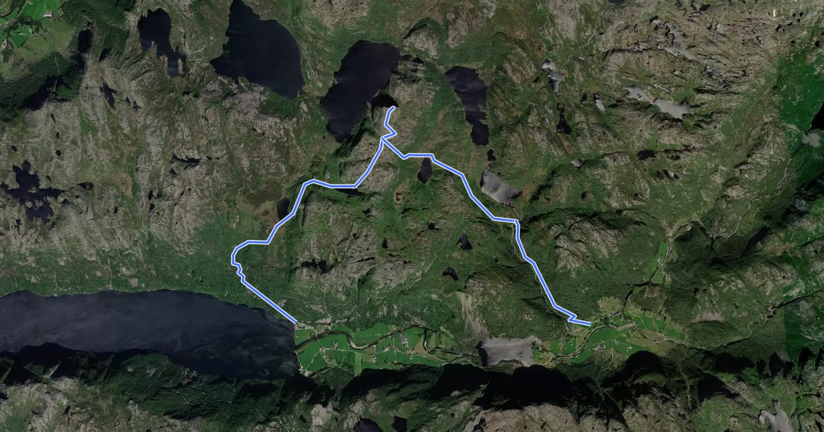 Маршрут Fottur til Frafjordhatten og Kjærlighetsstien на спутниковом снимке