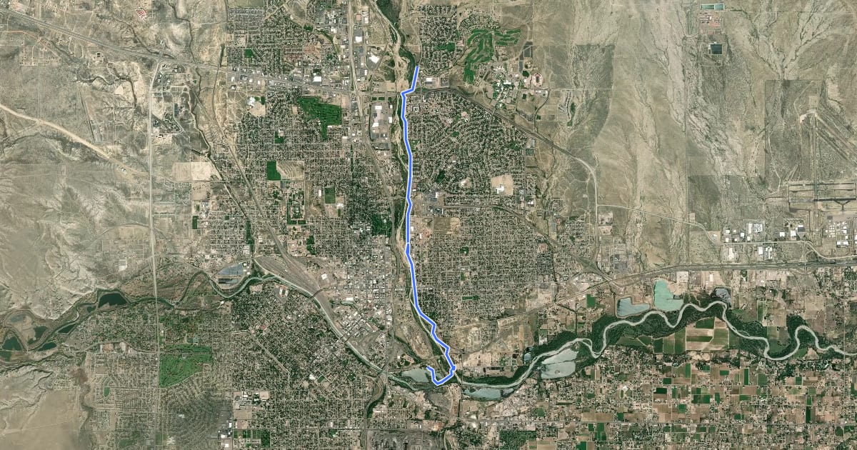 Маршрут Fountain Creek Multi-Use Path на спутниковом снимке