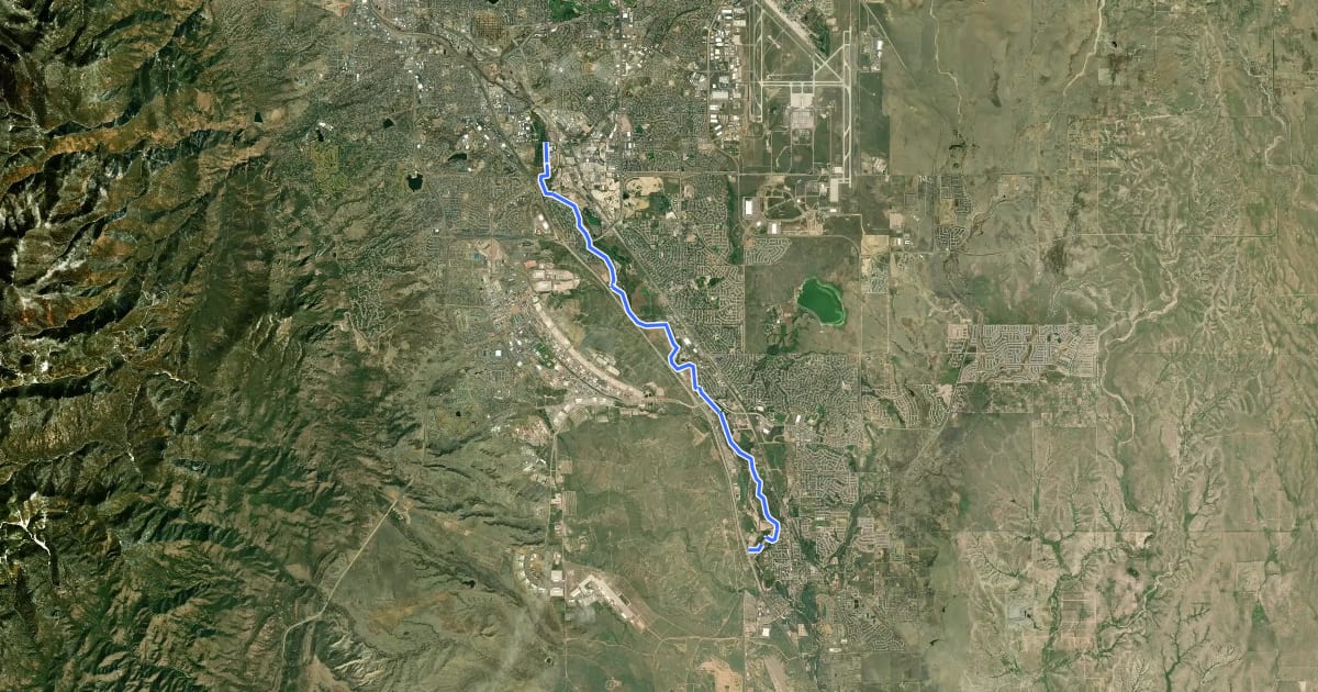 Маршрут Fountain Creek Regional на спутниковом снимке