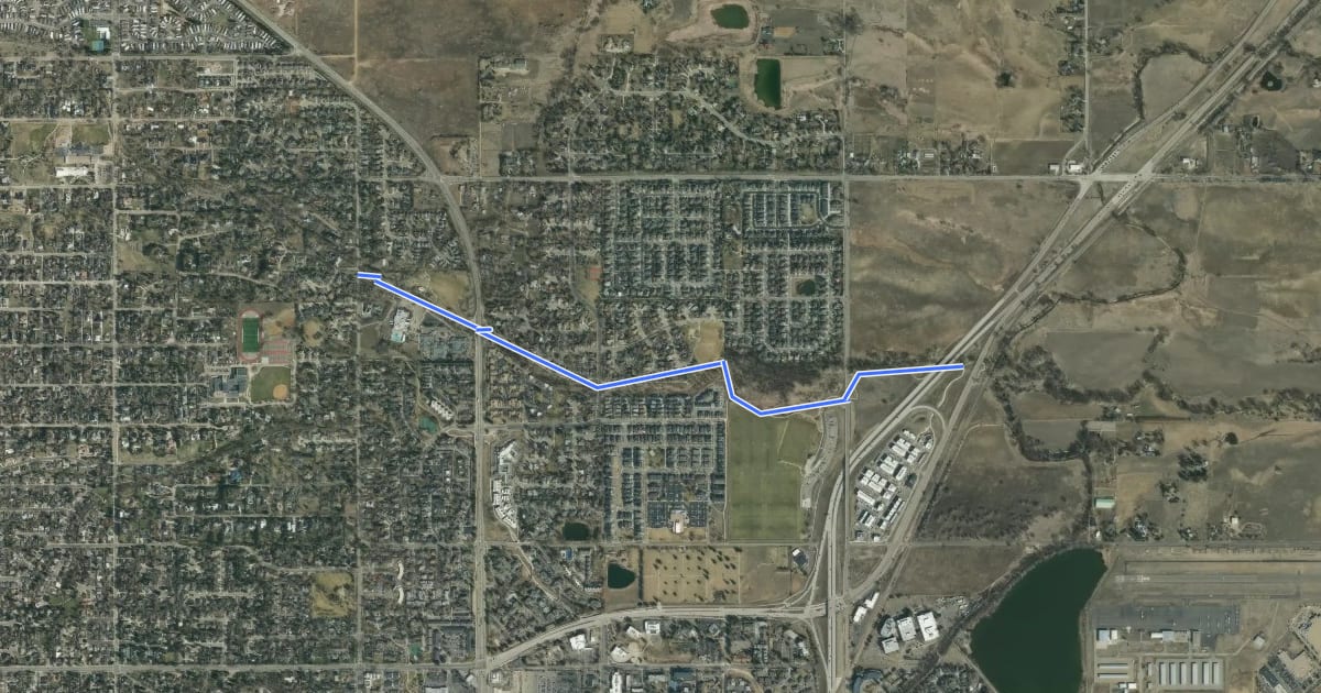 Маршрут Four Mile Creek Trail на спутниковом снимке