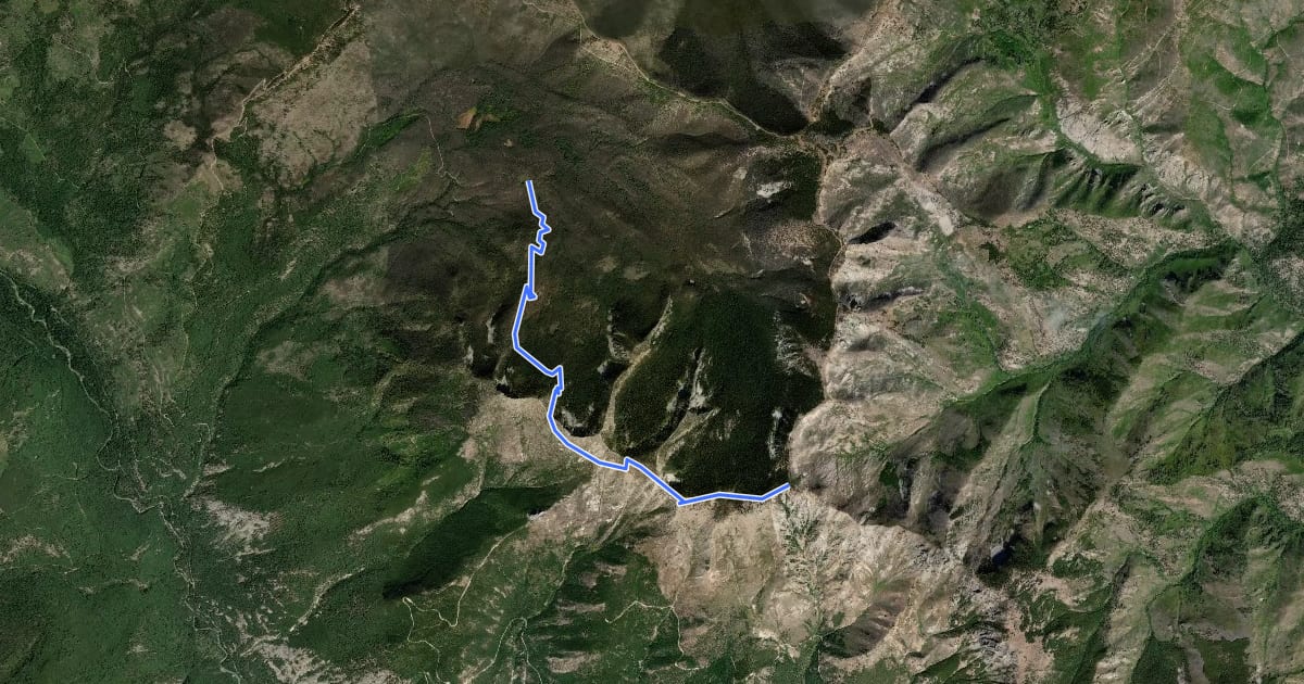 Маршрут Four Mile Ridge Trail на спутниковом снимке