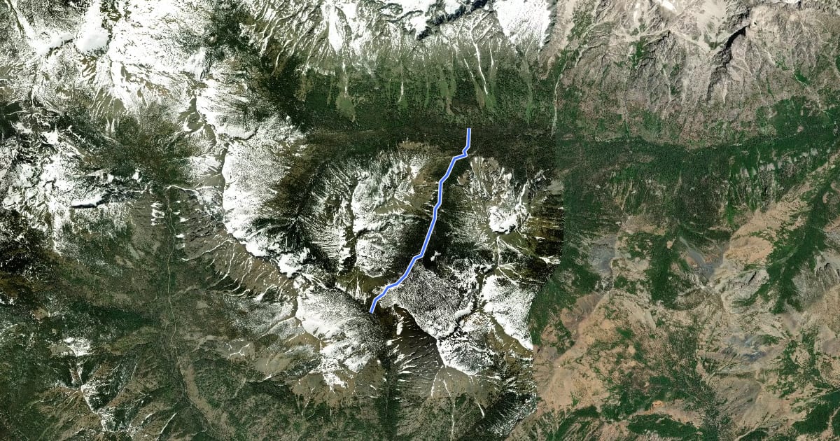 Маршрут Fourth Creek Trail на спутниковом снимке