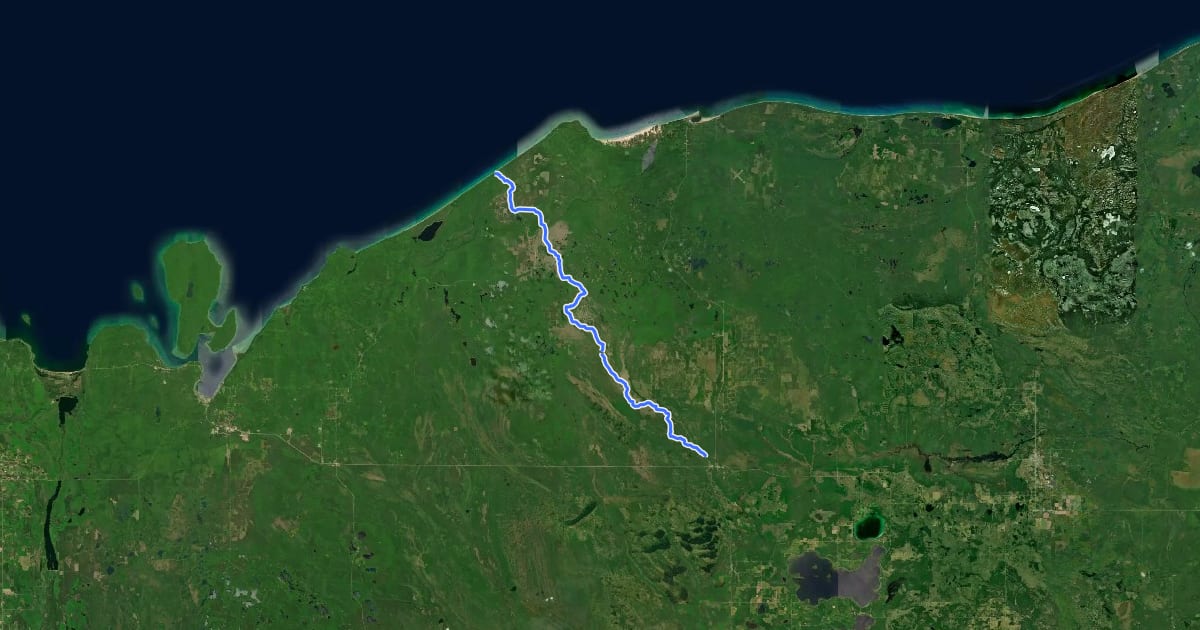 Маршрут Fox River Pathway на спутниковом снимке