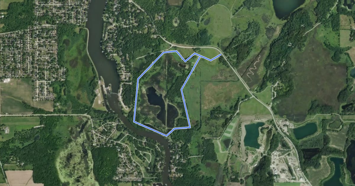 Маршрут Fox River Trail на спутниковом снимке