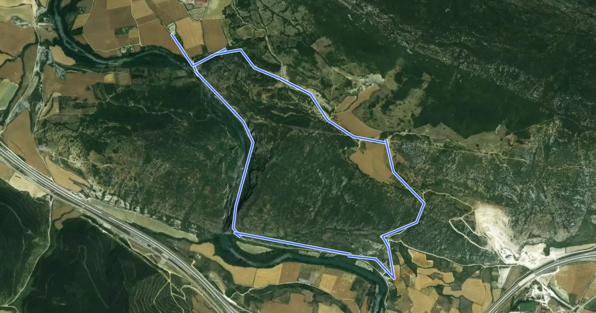 Маршрут Foz de Lumbier на спутниковом снимке