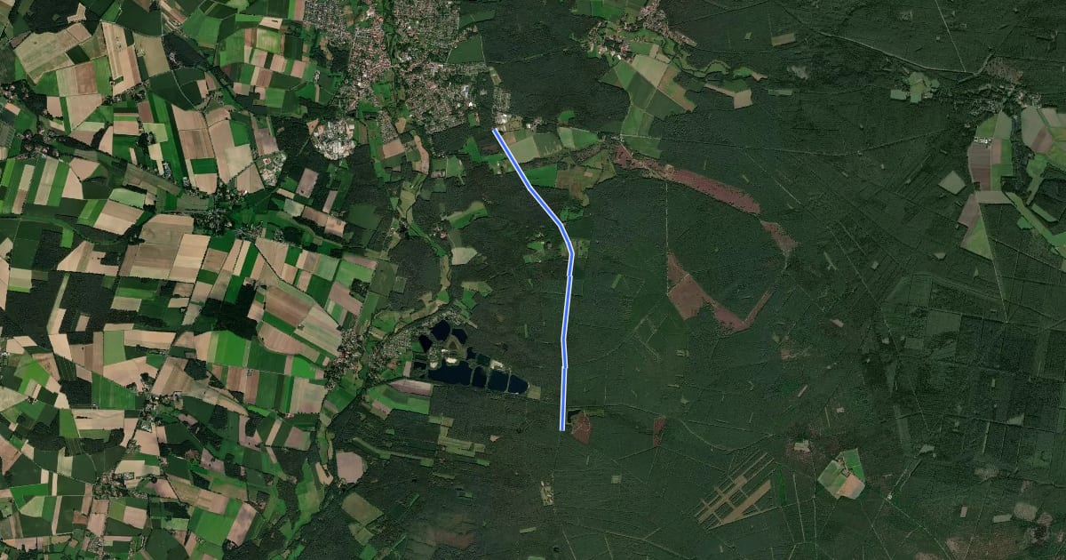 Маршрут Früher Europäischer Fernwanderweg E1, Hermannsburg на спутниковом снимке