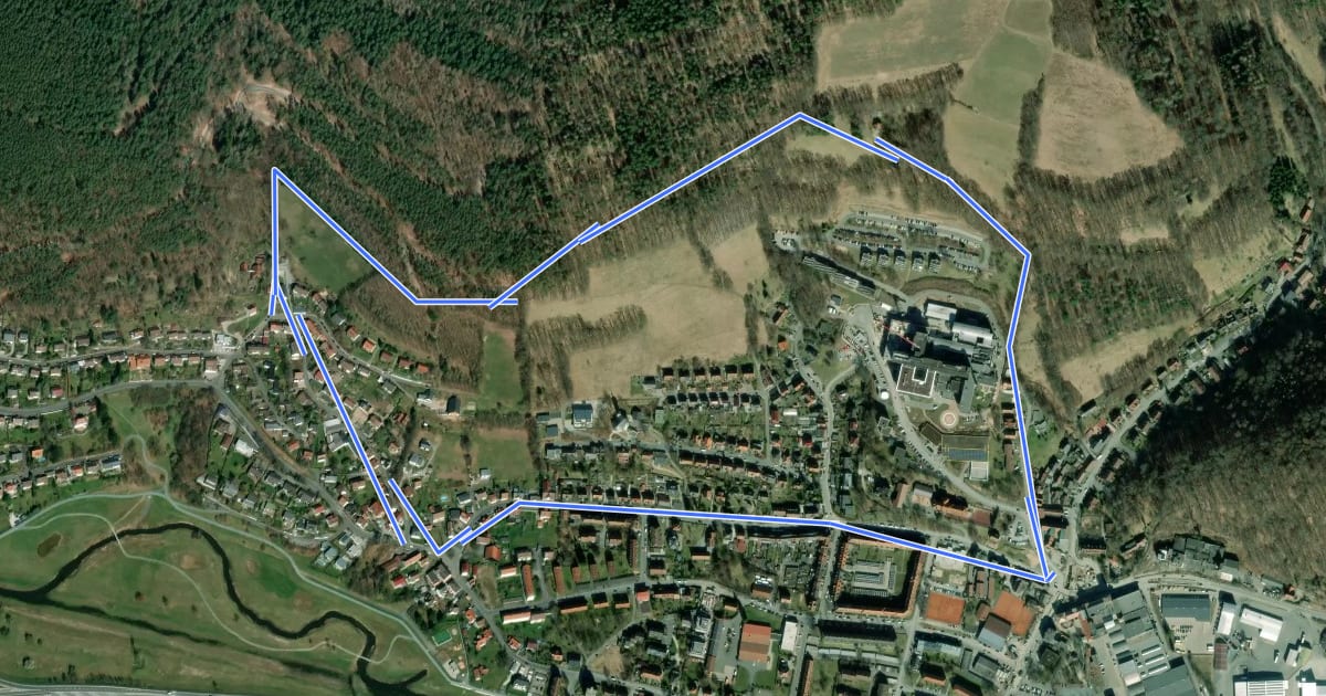 Маршрут Frühlingshöhen-Weg KU 41 на спутниковом снимке