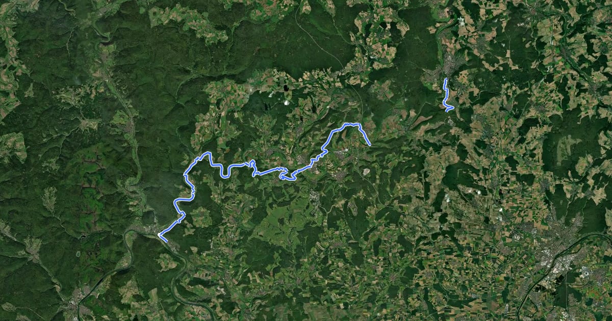 Маршрут Fränkische Saale Weingenussweg на спутниковом снимке