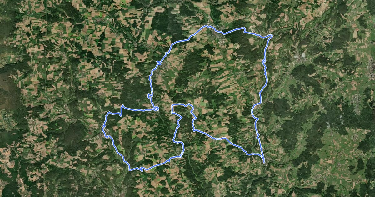 Маршрут Fränkische Schweiz 3-Tage-Wanderung на спутниковом снимке