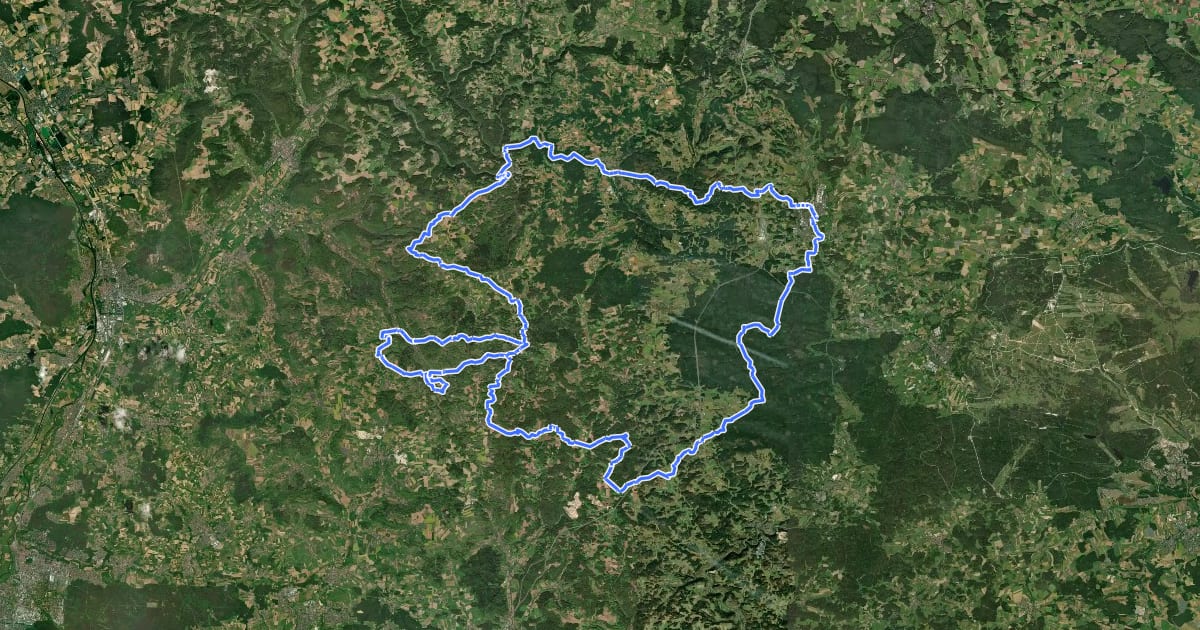 Маршрут Fränkische Schweiz 5-Tage-Wanderung на спутниковом снимке