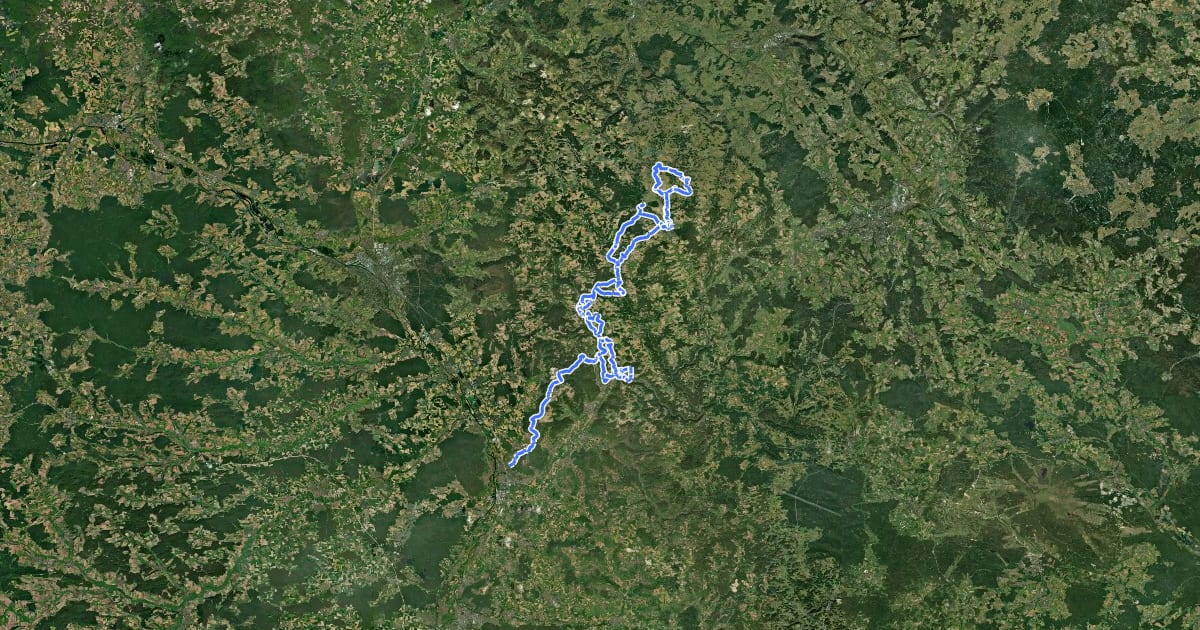 Маршрут Fränkische Schweiz 6-Tage-Wanderung на спутниковом снимке