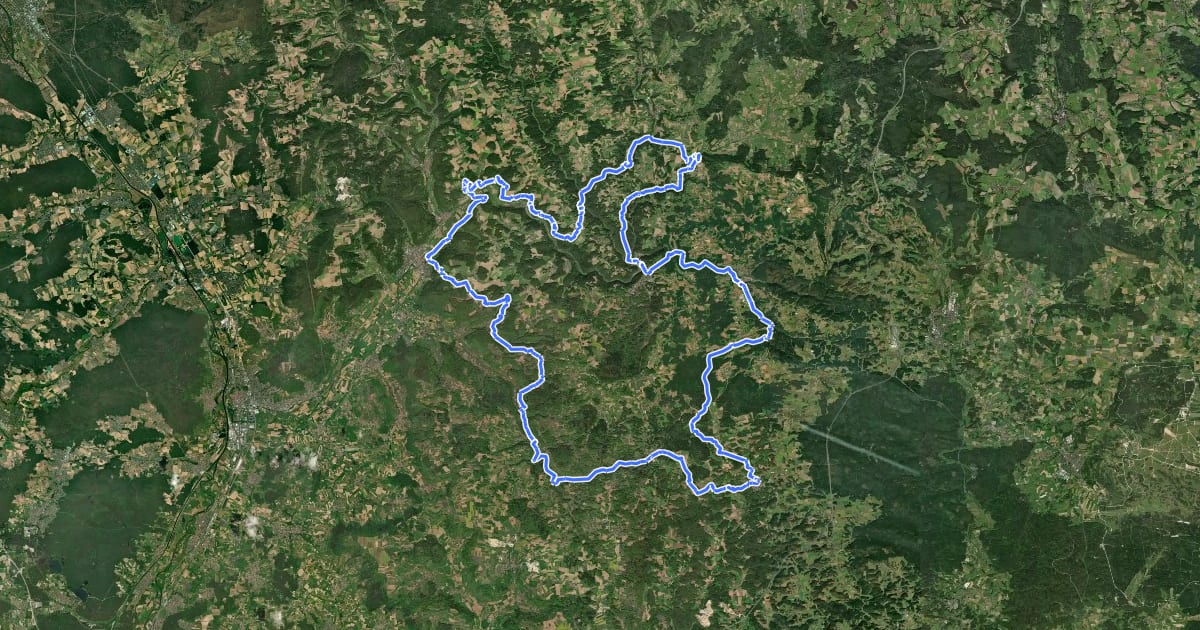 Маршрут Fränkische Schweiz 7-Tage-Wanderung на спутниковом снимке
