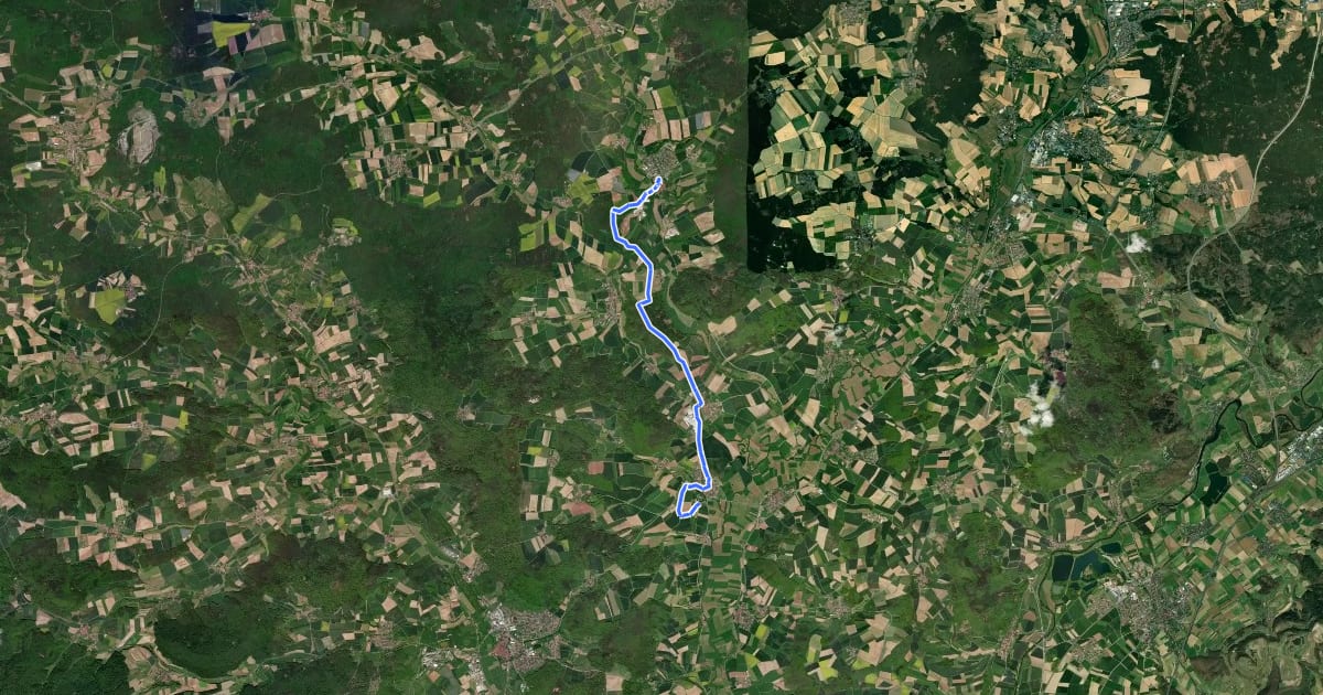Маршрут Fränkischer Bibelweg на спутниковом снимке
