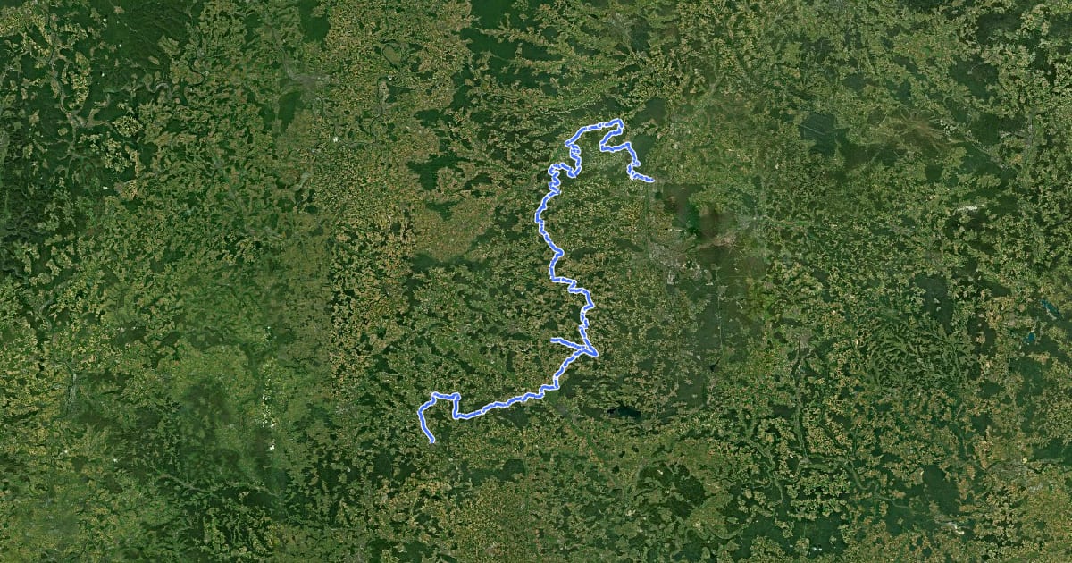 Маршрут Fränkischer Karpfen-Radweg на спутниковом снимке