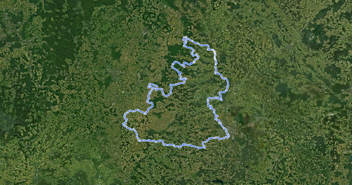 Маршрут Fränkischer Marienweg – Magnificat-Route на спутниковом снимке