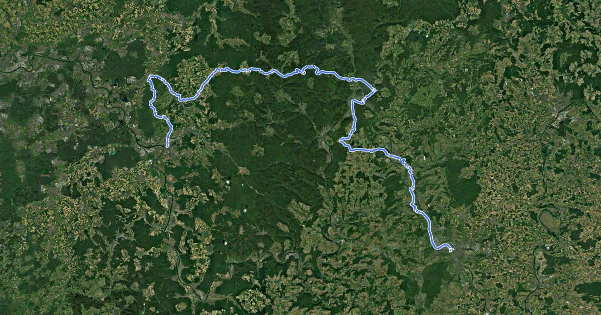 Маршрут Fränkischer Marienweg Route 1 на спутниковом снимке