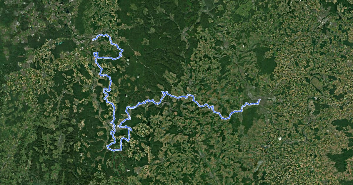 Маршрут Fränkischer Marienweg Route 2 на спутниковом снимке
