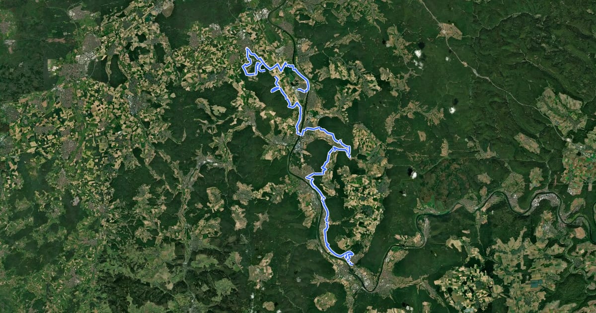 Маршрут Fränkischer Rotwein Wanderweg - 1. bis 5. Etappe на спутниковом снимке