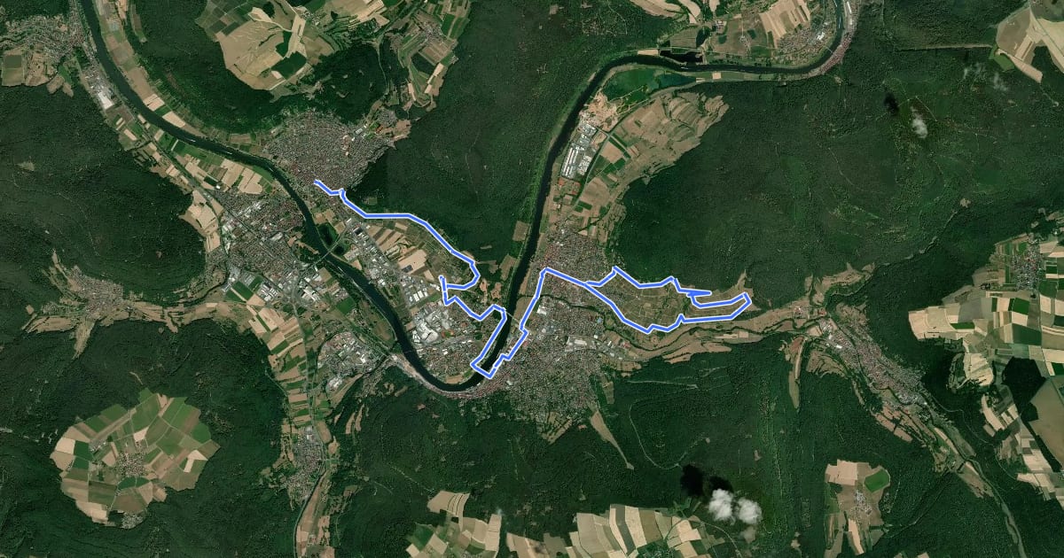 Маршрут Fränkischer Rotwein Wanderweg - 6. Etappe на спутниковом снимке