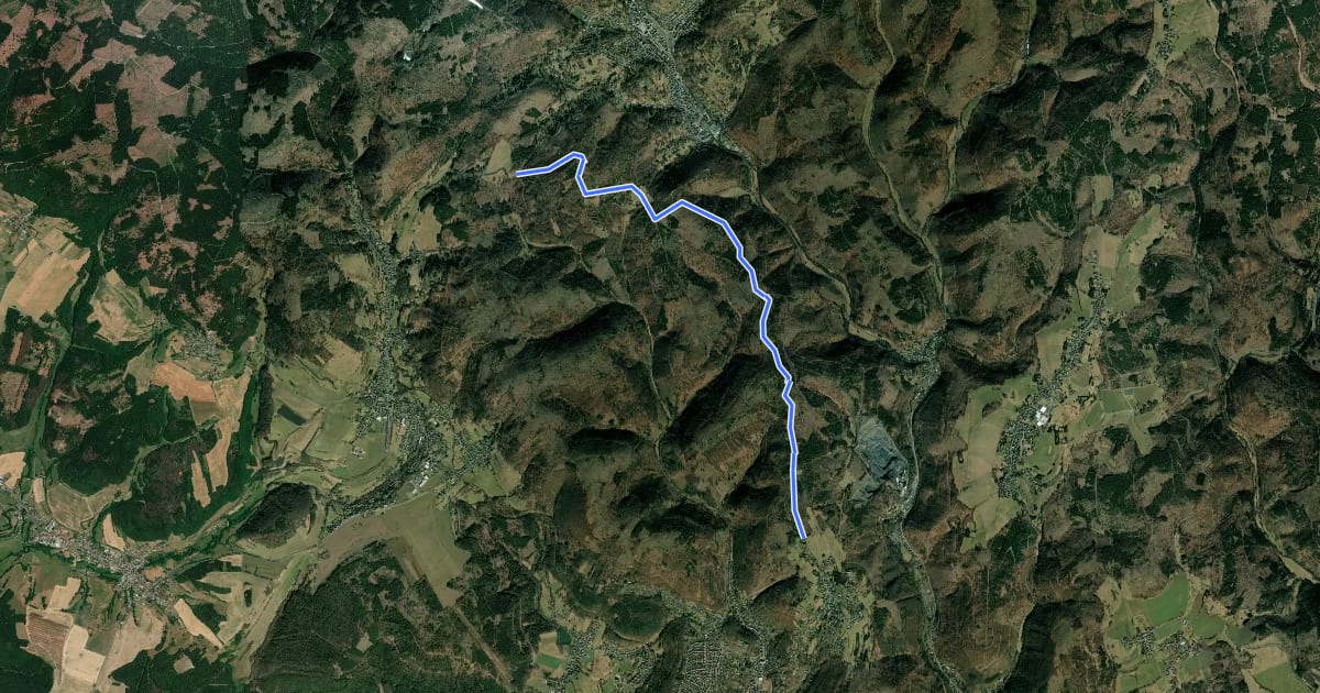 Маршрут Fränkischer Skiweg на спутниковом снимке