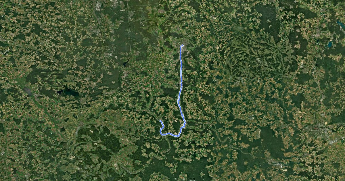 Маршрут Fränkischer WasserRadweg - Etappe 2 на спутниковом снимке