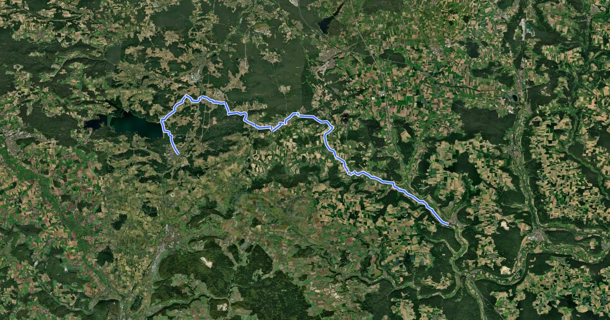 Маршрут Fränkischer WasserRadweg - Etappe 3 на спутниковом снимке