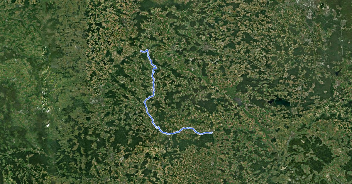 Маршрут Fränkischer WasserRadweg - Etappe 5 на спутниковом снимке