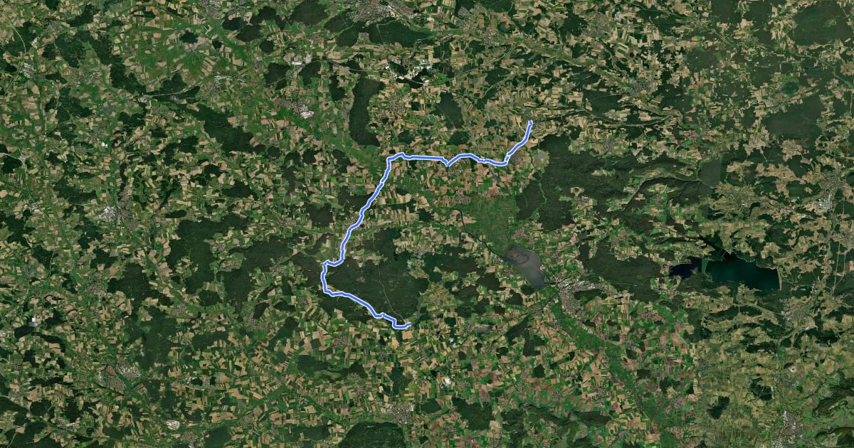 Маршрут Fränkischer WasserRadweg Zwischenroute 1 на спутниковом снимке