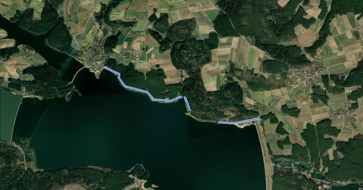 Маршрут Fränkischer WasserRadweg Zwischenroute 3 на спутниковом снимке
