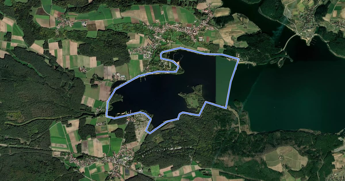 Маршрут Fränkisches Seenland 138 на спутниковом снимке